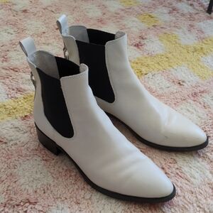 Treasure & Bond White and Black Ankle Boots